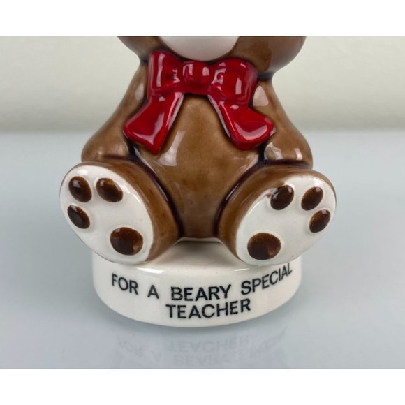 Norcrest Japan 1985 HB699 For A Bear Special Teacher Planter Pencil Holder Gift - Picture 2 of 9